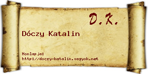 Dóczy Katalin névjegykártya